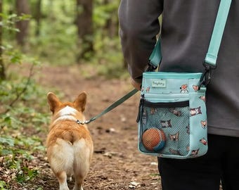 Dog Training Treat Pouch with Waste Bag Dispenser - 3-Way Wear Hands-Free Pet Essential