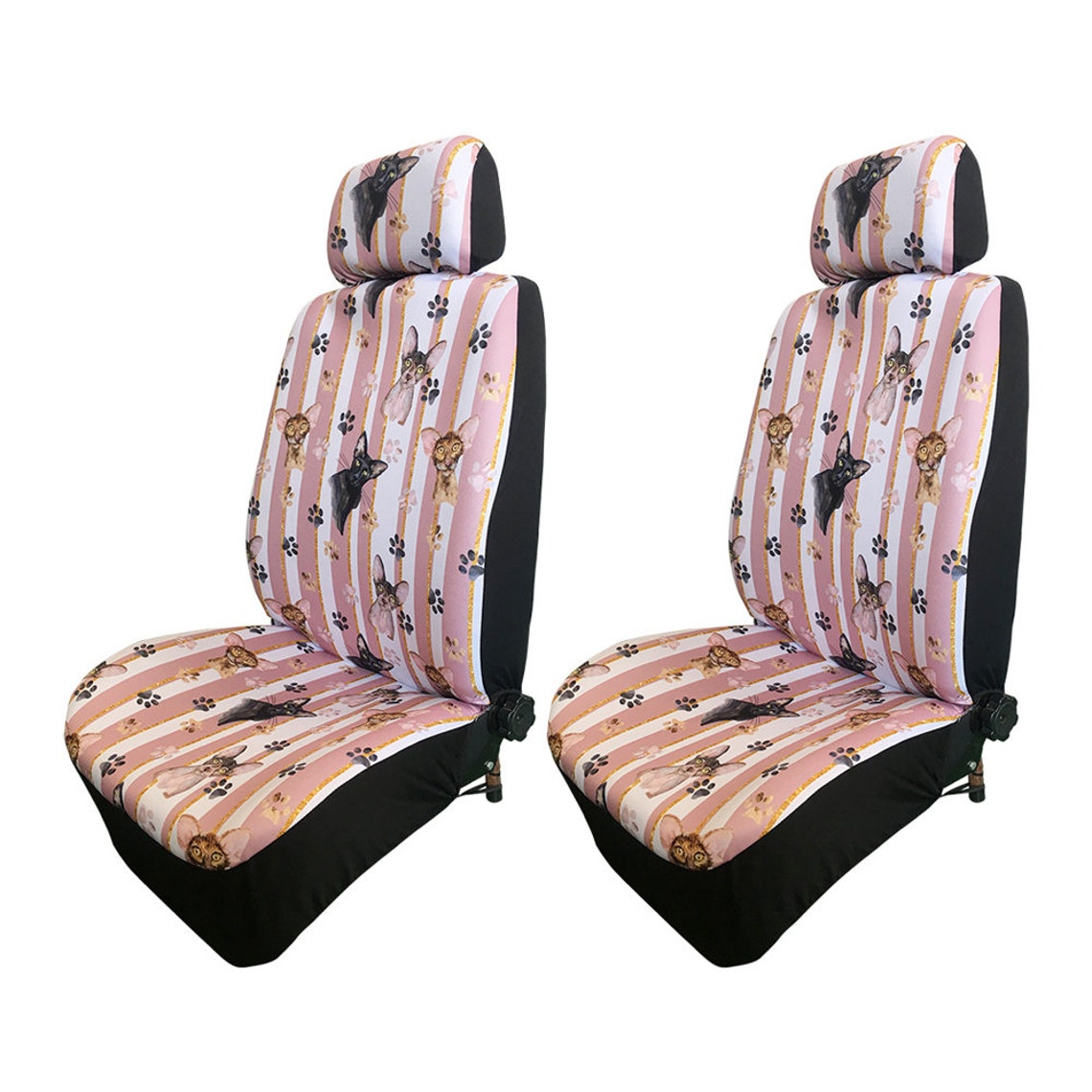 Animal cat soft material 2 Front Seat Covers Pair Car Etsy