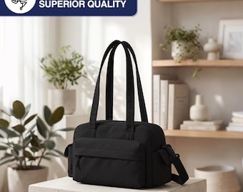 Nylon Crossbody Bag, Multi Pocket Shoulder Bag, Casual Everyday Tote, Lightweight Travel Purse, Waterproof Messenger Bag SN