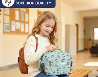 Corgi Insulated Lunch Bag 12×9×4 – Portable Cooler Tote for Work, School Picnic – Reusable & Waterproof