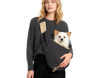 Bandolera de viaje manos libres para cachorros / Transportín ajustable para perros pequeños y gatitos / Bolsa Oxford de bolsillo profundo