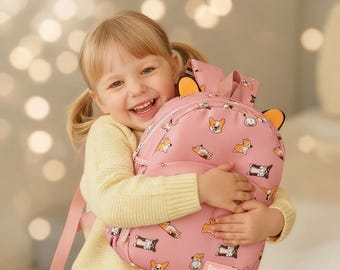 Corgi Kids Backpack: Waterproof Lightweight School Bag with Laptop Pocket