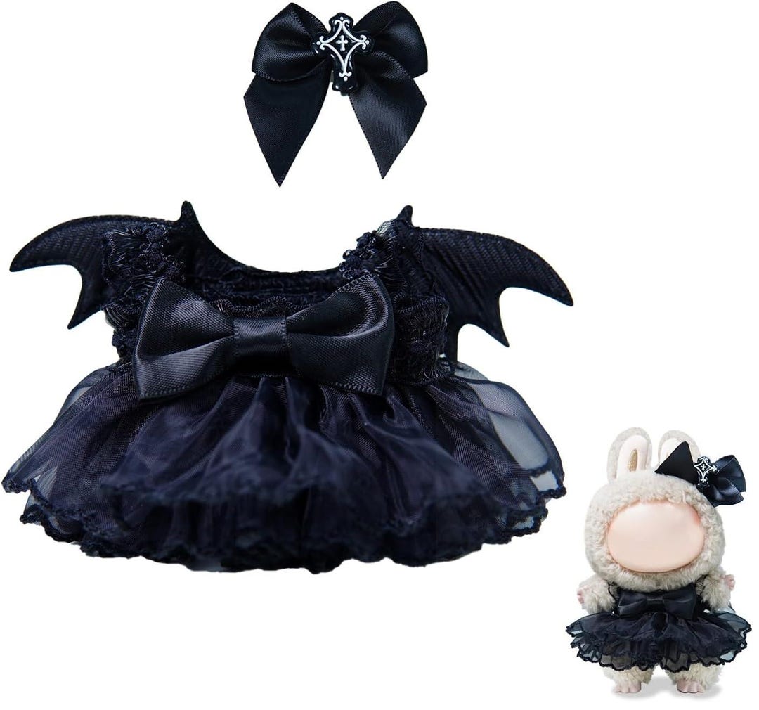 Halloween Black Bat Doll Dress: 6.7-inch Collectible Doll Outfit - Etsy