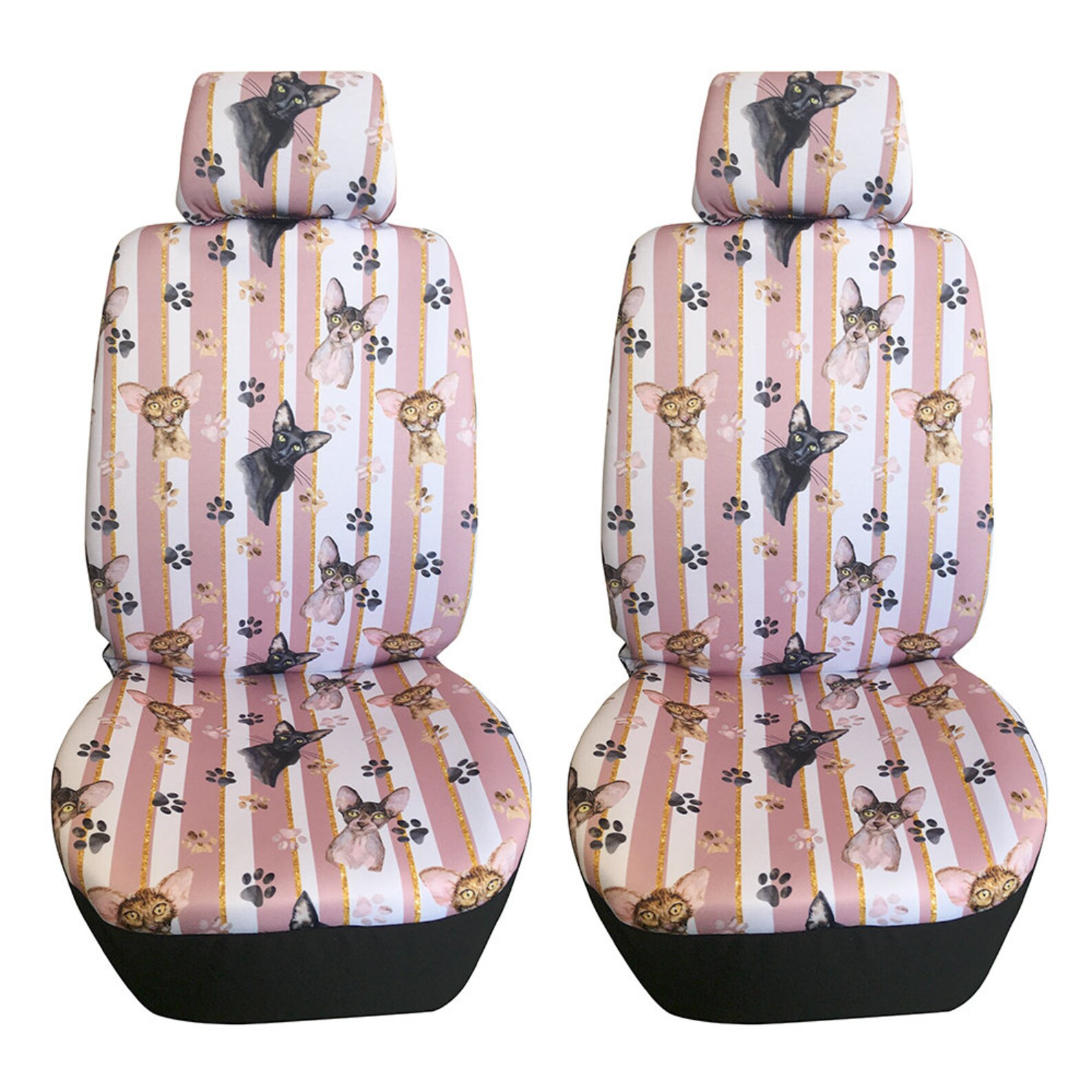 Animal cat soft material 2 Front Seat Covers Pair Car Etsy Animal cat soft material 2 Front Seat Covers Pair Car Etsy