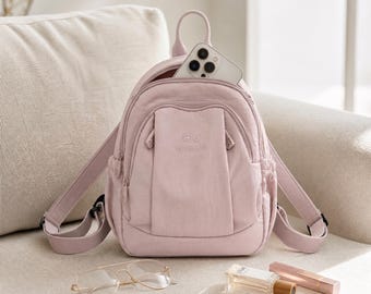 Denim Mini Backpack Purse: Vintage Convertible Shoulder Bag  display picture 3