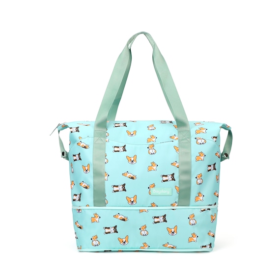 Corgi Gym Duffel Bag: Waterproof Canvas Travel Tote