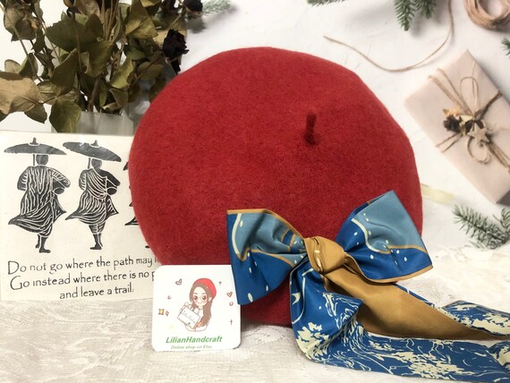 Classic Wool Beret,jk Style,lolita Beret,bow Beret,vintage  display picture 1