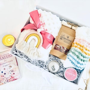 Cancer Care Package, Cancer Gift Box, Thinking Of You Gift, Cancer Gift Basket, Prayer Book For Cancer,  Gift For Friend, Lap Blanket