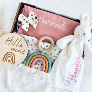 Baby-Geschenk, Geschenk für Neugeborene Baby Mädchen, Geschenk für die neue Mutter, Baby-Dusche-Geschenk, Baby-Dusche-Geschenkkorb, Baby-Geschenkkorb für Mädchen, Geschenk für neues Baby