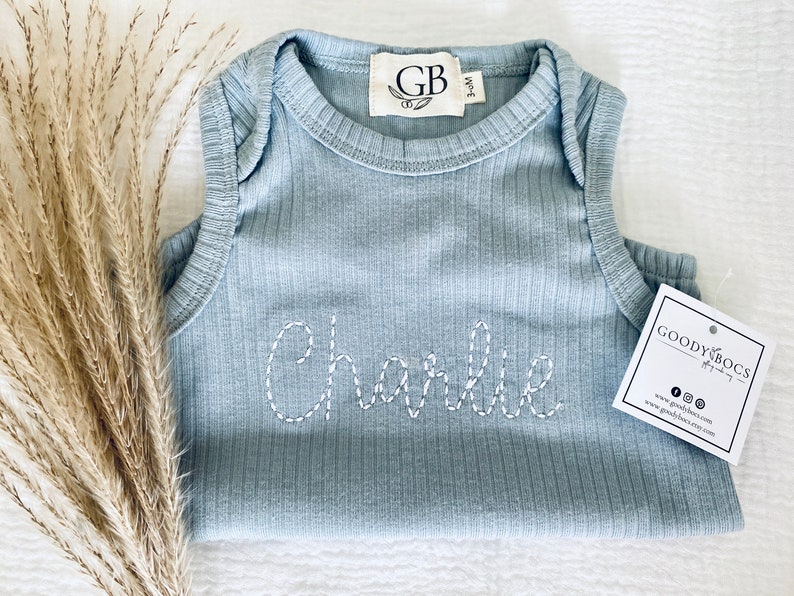 Embroidered Baby Romper, Personalized Baby Romper, Organic Baby Romper, Bubble Romper, Baby Gift, Gift For New Baby, Unique Baby Gift image 5