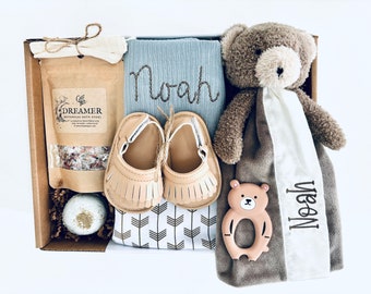 Care Package For New Mom Gift For New Mom Gift For Newborn Baby Boy Bear Themed Baby Gift Personalized Baby Gift Corporate Baby Gift