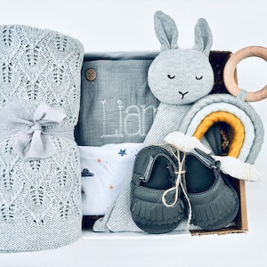 Firmengeschenk für neues Baby, neuer Babyjungen-Geschenkkorb, Geschenk für Neugeborene, Pflegepaket für neue Eltern, kundenspezifisches Babygeschenk