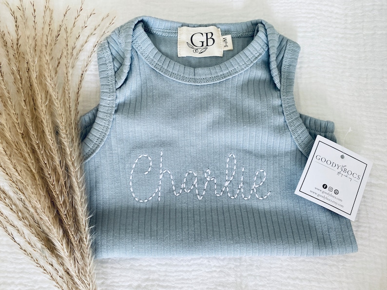 Embroidered Baby Romper, Personalized Baby Romper, Organic Baby Romper, Bubble Romper, Baby Gift, Gift For New Baby, Unique Baby Gift image 8