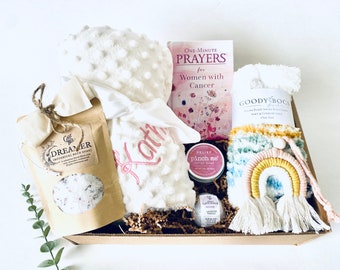 Cancer Care Package, Cancer Gift Box, Thinking Of You Gift, Cancer Gift Basket, Prayer Book For Cancer,  Gift For Friend, Lap Blanket