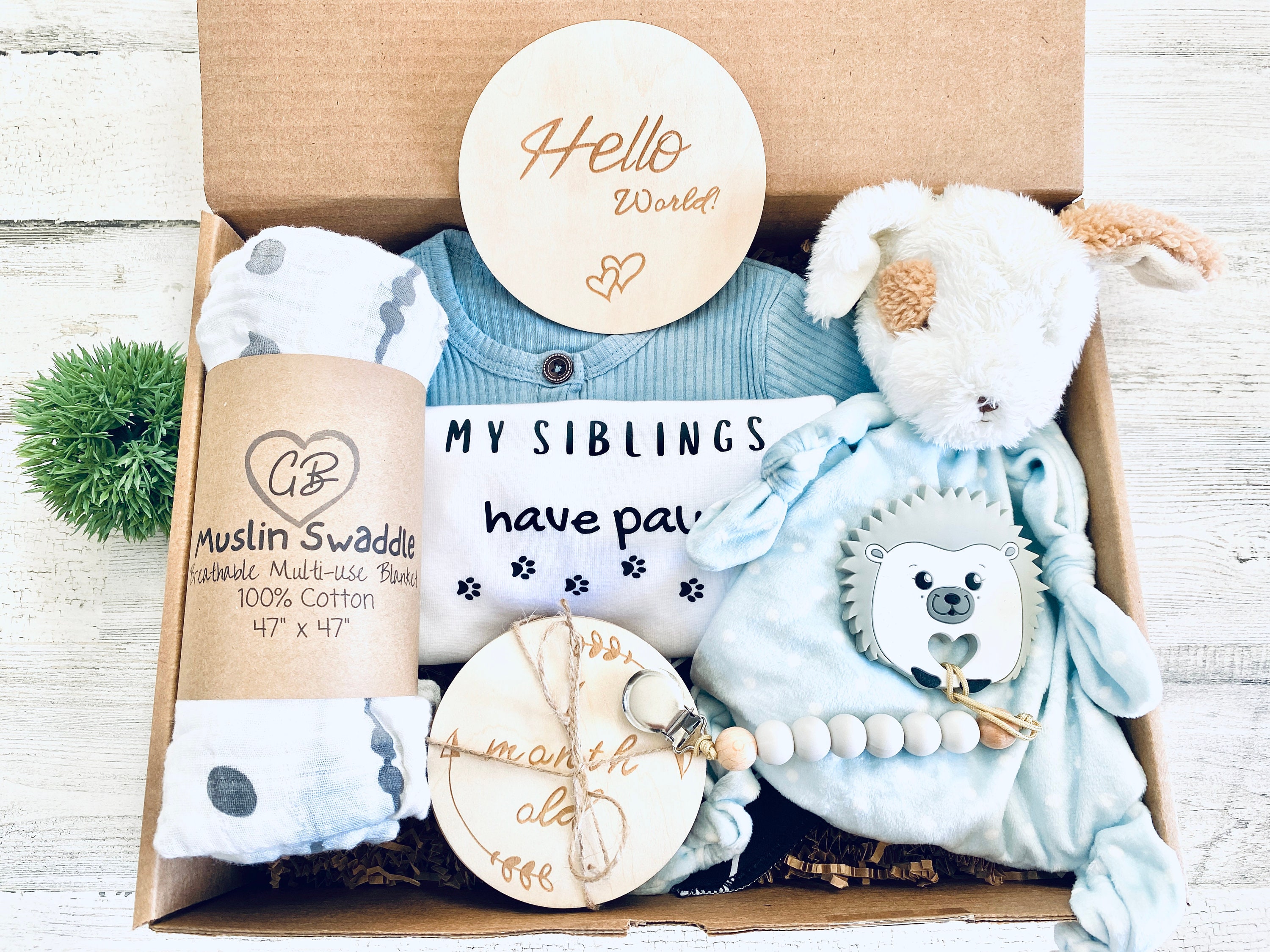 Custom Baby Boy Gift Box Set New Baby Gift Etsy