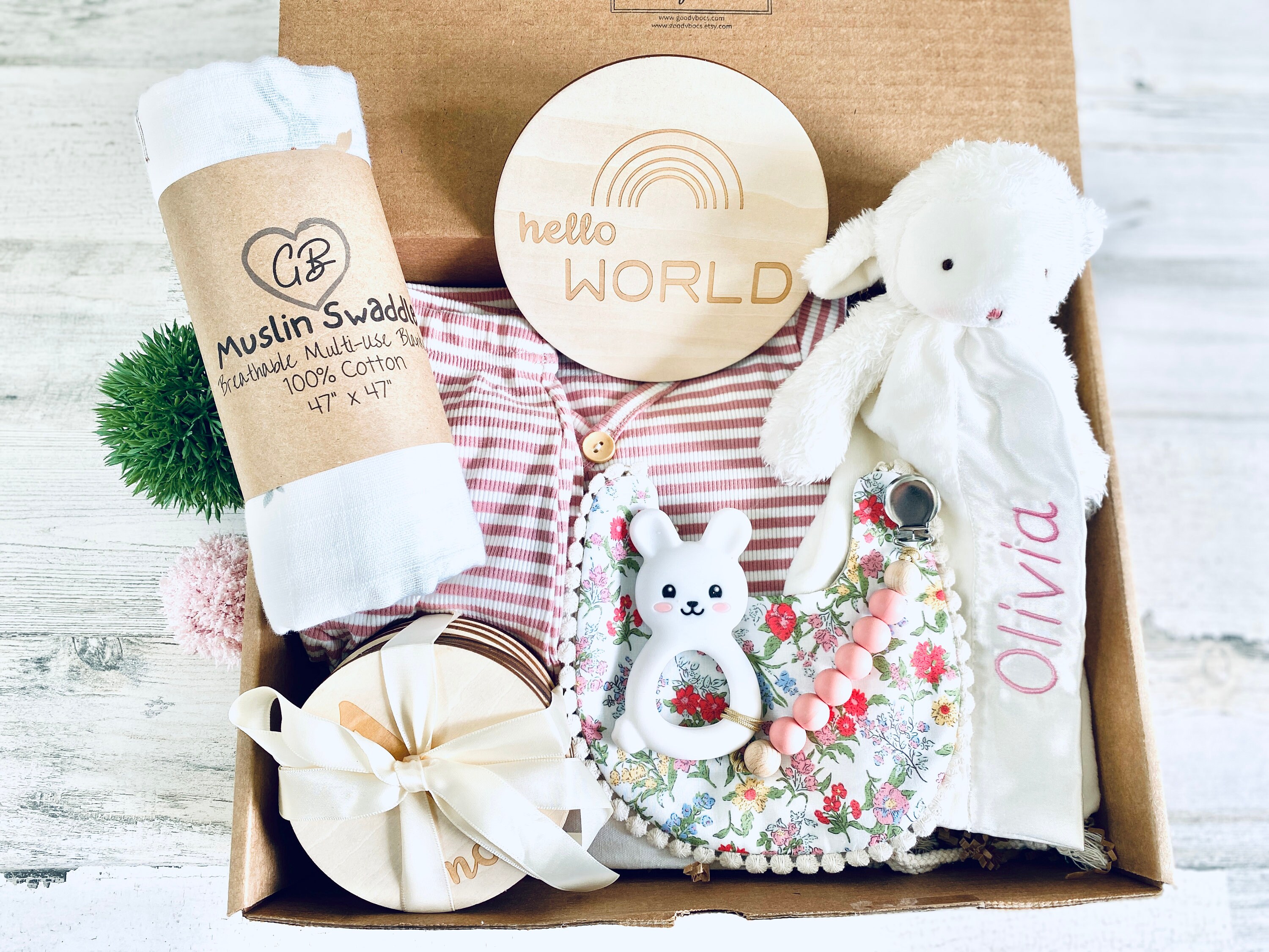 Custom Baby Girl Gift Box Set New Baby Gift Etsy