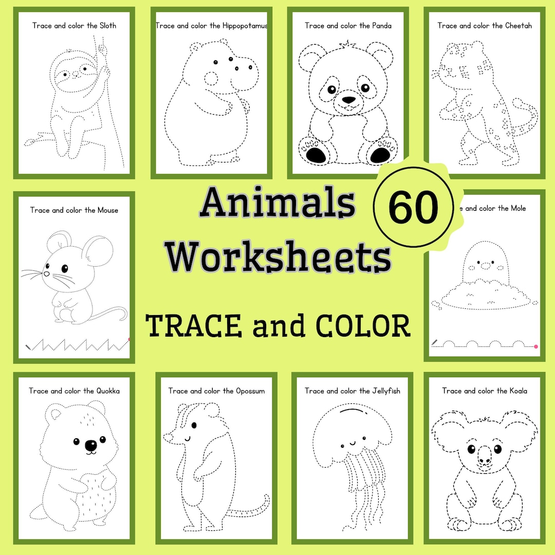 Animal Tracing Sheets | Printable Worksheets & Coloring Pages for Kids ...