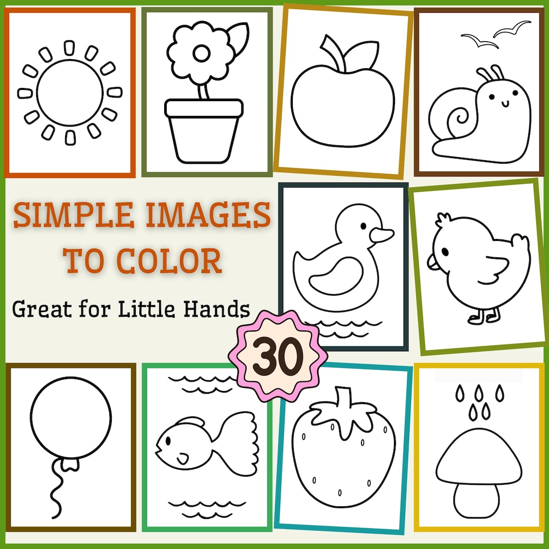 Simple Coloring Pages for Little Kids | Printable PDF - Etsy UK