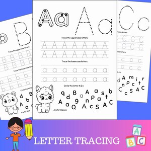 Alphabet Tracing Worksheets for Preschool and Kindergarten | Printable ABC Letter Practice | Handwriting Activity for Pre-K Learning