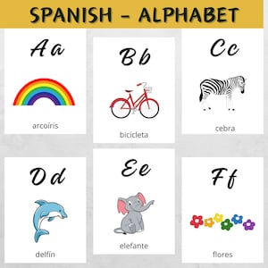 Spanish Alphabet Flashcards | Printable ABC Cards in Spanish | Preschool & Homeschool Learning Resource
