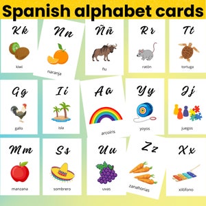 ABC Español Flashcards | Spanish Alphabet Printable for Toddlers & Preschool | Learn Spanish Vocabulary at Home or Classroom