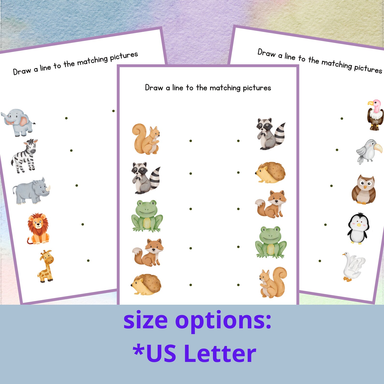 Printable Matching Worksheets, Match the Picture, Toddler Learning ...