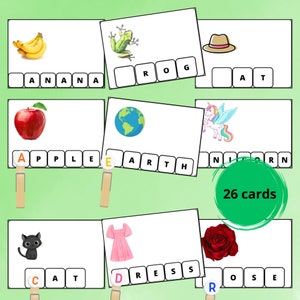 Tarjetas con sonidos iniciales, bolsa de actividades para preescolar, aprendizaje en jardín de infancia, caja de tareas fonéticas, tiempo de tranquilidad, educación en casa