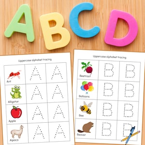 Phonics Sound Worksheets | Uppercase Alphabet Tracing Activities for Preschool & Kindergarten | ABC Handwriting Practice PDF