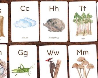 Nature Alphabet Cards | Preschool Printable ABC Flashcards