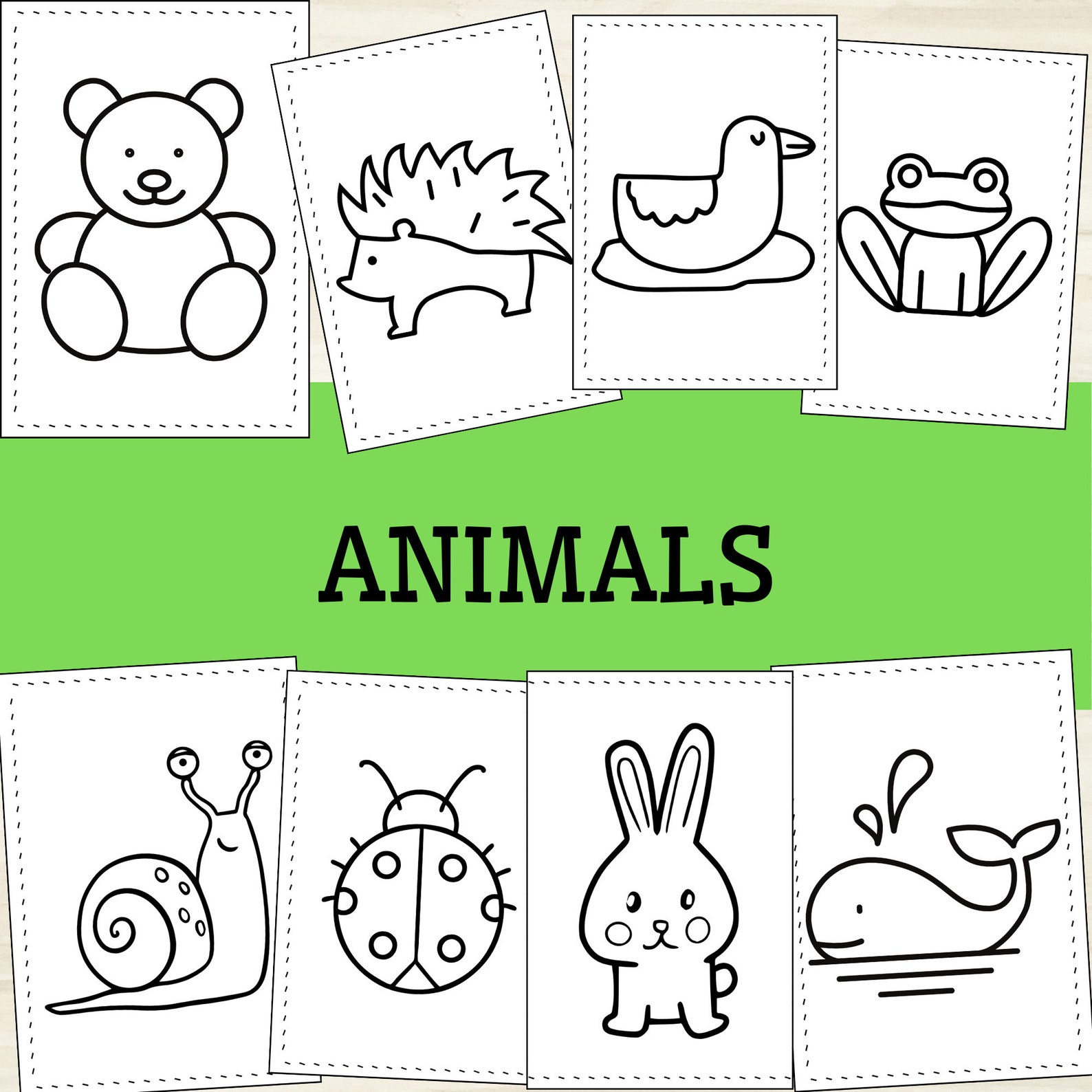 Easy Coloring Pages for Kids, Printable Coloring Book, Toddlers