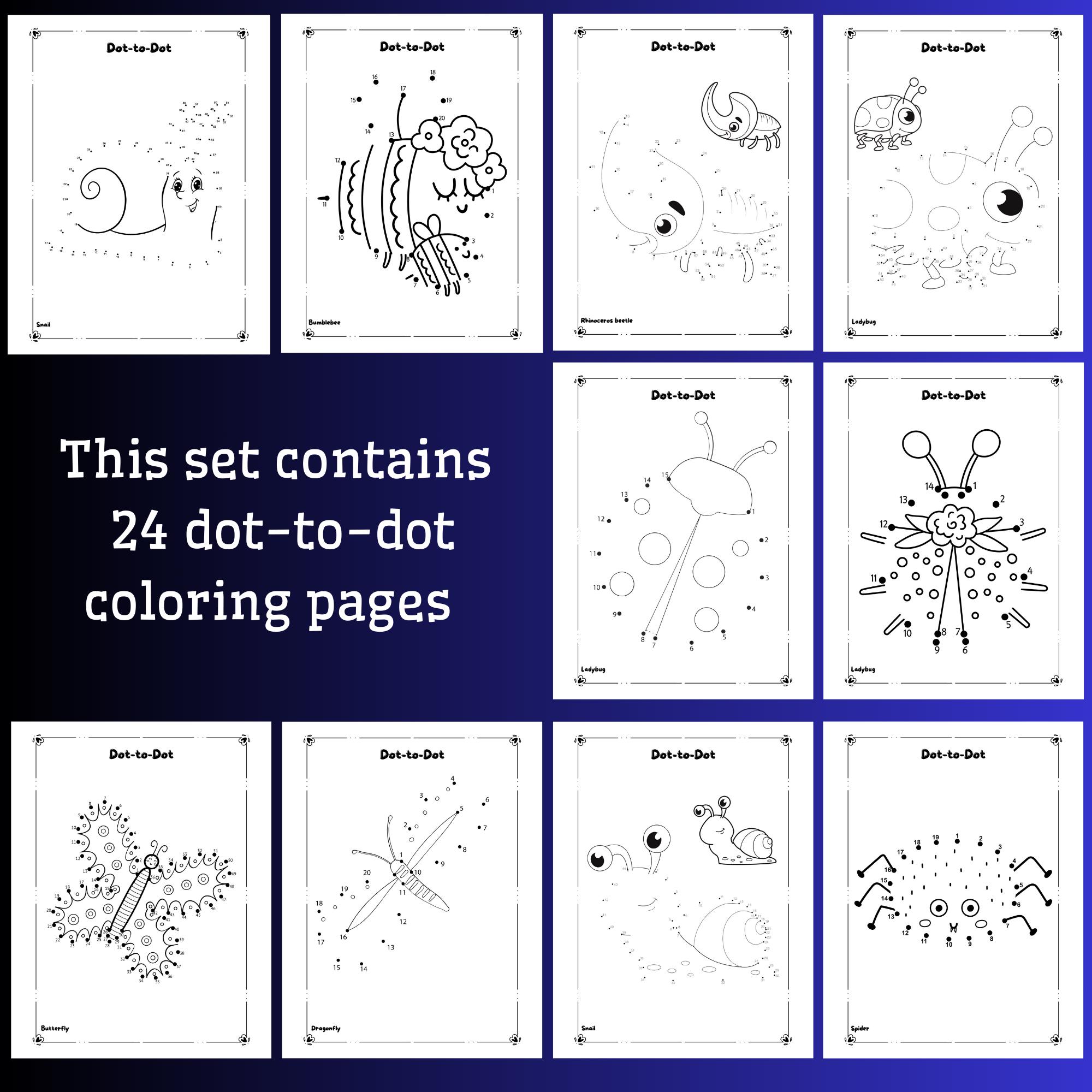 Dot to Dot Insects Printable | Connect the Dots Worksheets for Pre-k ...