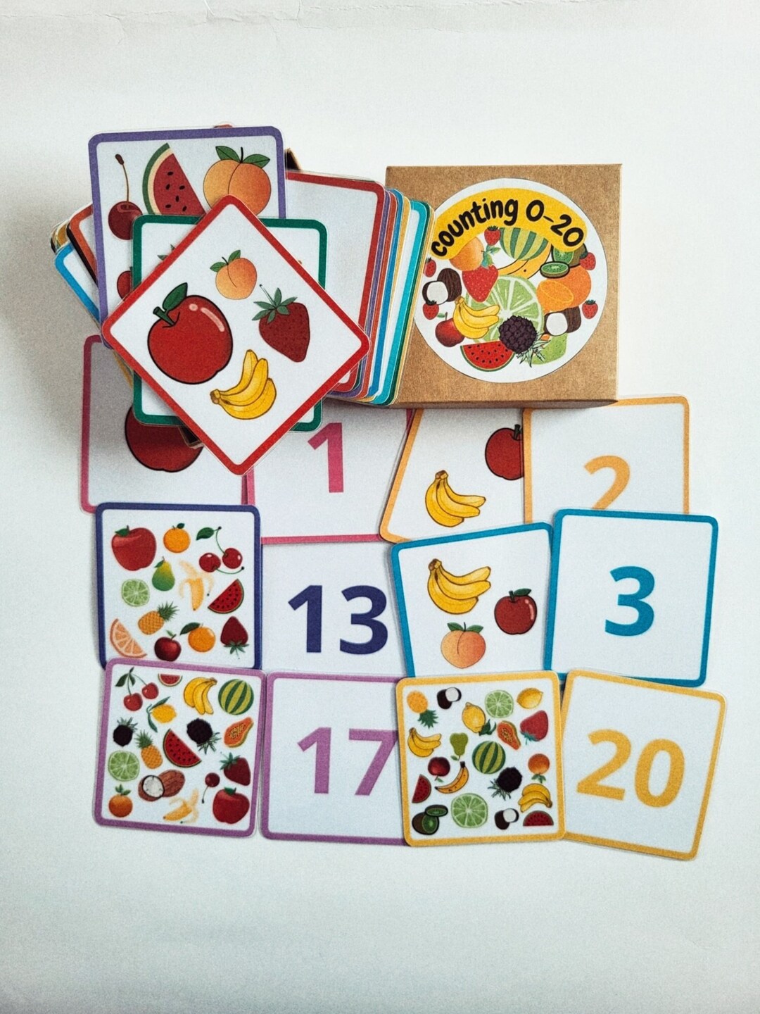 Math Preschool Number Flashcards Matching Game Etsy