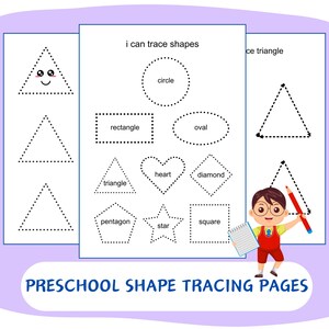 Shapes Tracing Worksheets for Preschool | Basic Shapes Printables for Kids | Fine Motor & Pre-Writing Practice PDF
