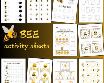 Honey Bee Preschool Printables | Worksheets & Activities Pack | PDF
