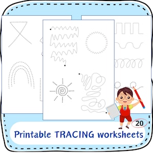 Preschool Line Tracing Worksheets | Fine Motor Practice for Toddlers | Prewriting PDF Activities