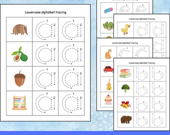 Lowercase Alphabet, Tracing worksheets, Activity for kids, Toddler ABC practice, Homeschool printable, Preschool, Kindergarten