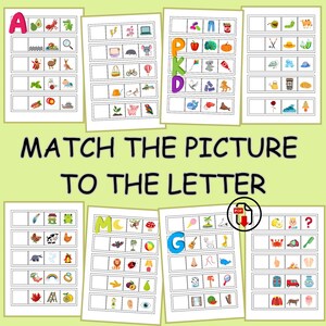 Beginning Letter Sounds Worksheets | Printable Phonics Practice for Preschool & Kindergarten | Fun Alphabet Matching Activities PDF