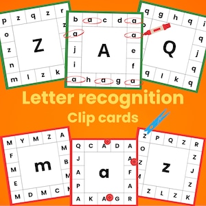 ABC Letter Matching Cards | Uppercase & Lowercase Clip Cards | Printable Alphabet Game for Preschool Kindergarten