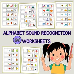 Alphabet Sound Recognition Worksheets | Beginning Sounds Matching Activity for Preschool & Kindergarten | Printable Phonics Practice PDF