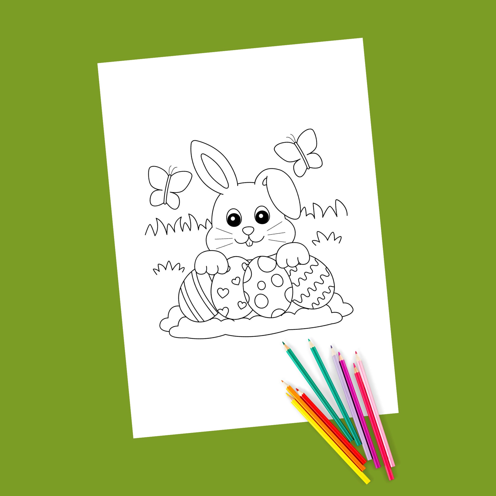 Printable Easter Bunny Coloring Pages for Kids, Rabbit Coloring Sheets ...