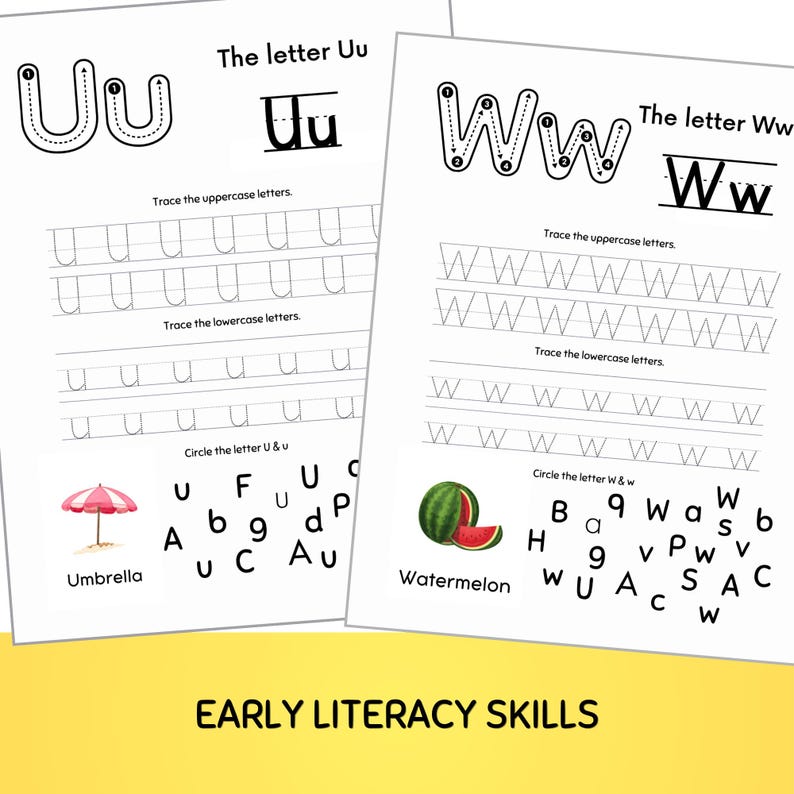 Trace Alphabet Worksheets | Letter Handwriting Practice for Preschool ...