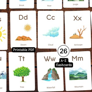Nature Alphabet Flashcards | Printable A–Z Cards for Preschool & Kindergarten
