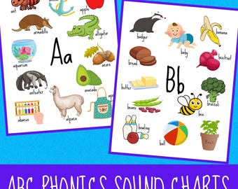 ABC Phonics Alphabet Sound Chart. Printable Montessori Phonics Poster ...