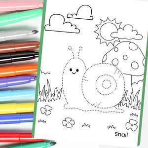 Pages de recherche pour les enfants d&#39;âge préscolaire | Feuilles de travail sur la motricité fine imprimables | Activité PDF Trace & Color pour les jeunes élèves