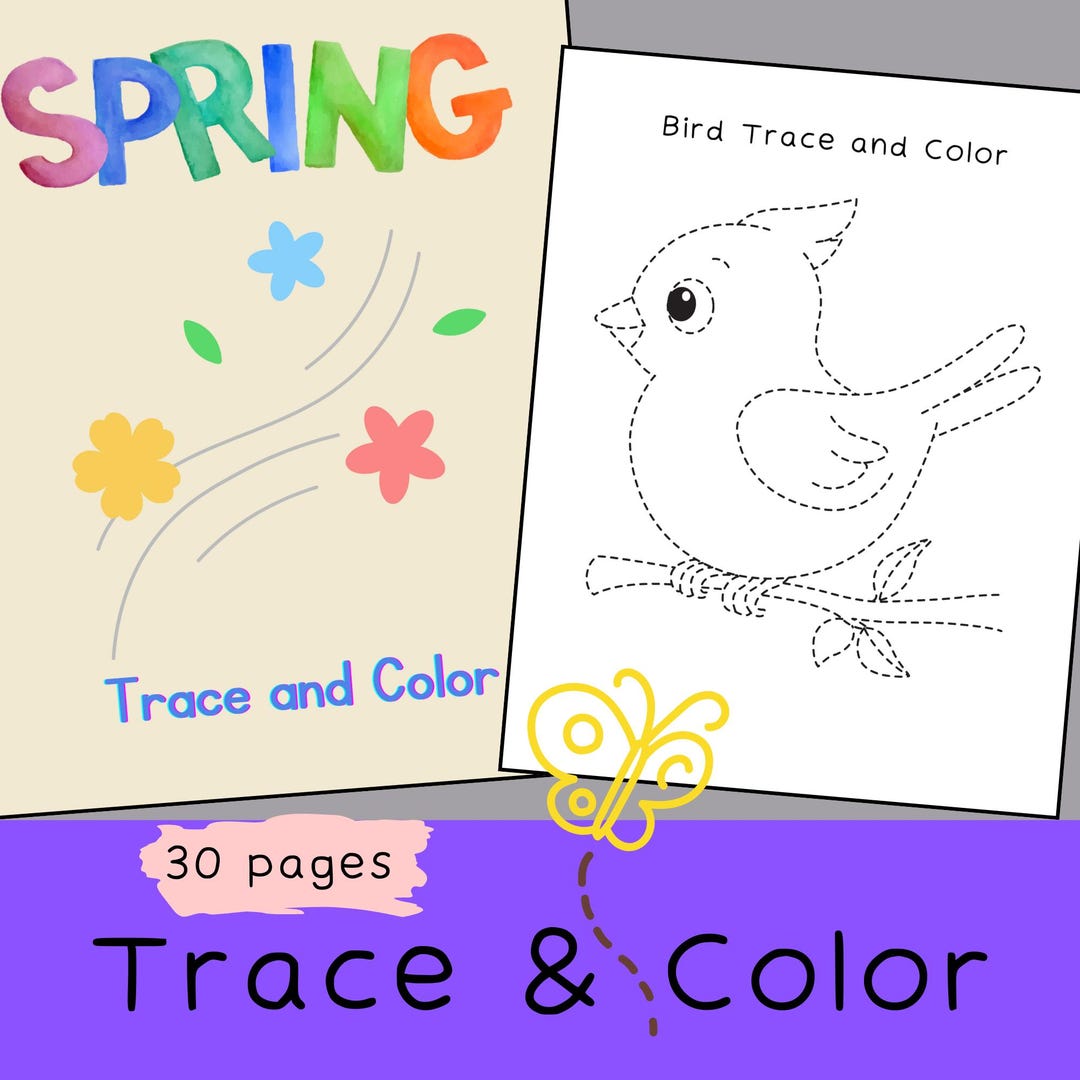 Spring Activity Sheets | Kids Trace and Color Pages | Fine Motor Skills ...