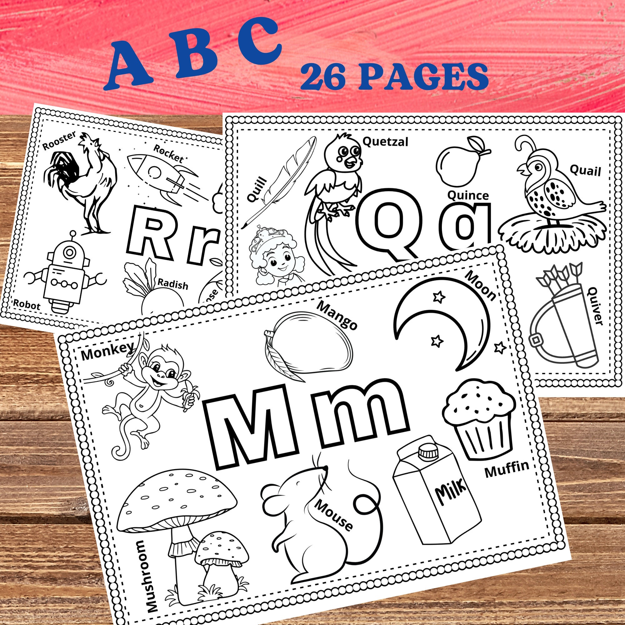 Alphabet Coloring Pages PDF| Printable Kids Activity for Preschool