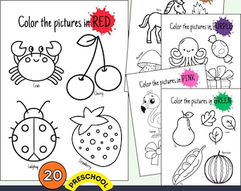 Learning Colors Worksheets | Color Recognition Printable PDF for Preschool & Kindergarten