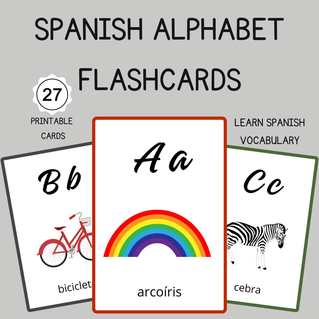 Spanish Alphabet Flashcards | Printable Preschool ABC Learning Resource ...