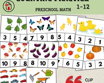 Counting Clothespin Cards for Learning to Count | Preschool Math Printable