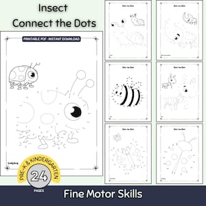 Dot to Dot Insects Printable | Connect the Dots Worksheets for Pre-K & Kindergarten